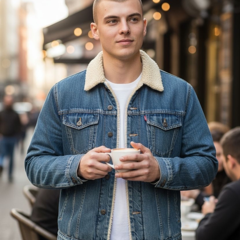 L.L. Bean Blue Denim Sherpa-Lined Shirt Jacket